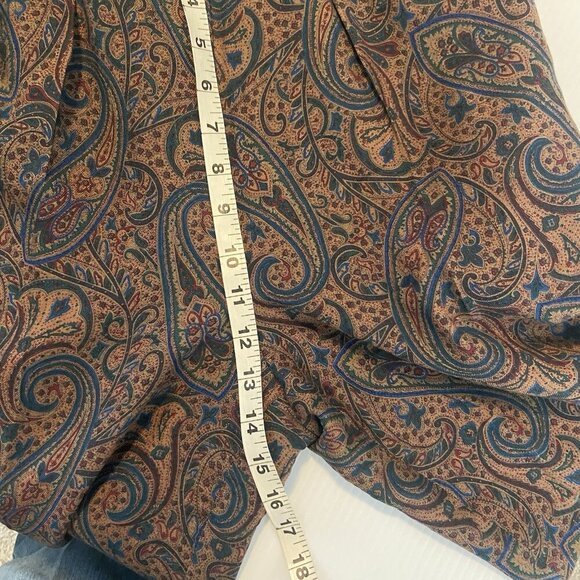 Vintage Talbots Pleated Trousers Pants Women 10 Wool Silk Paisley Office Classic - Picture 10 of 11